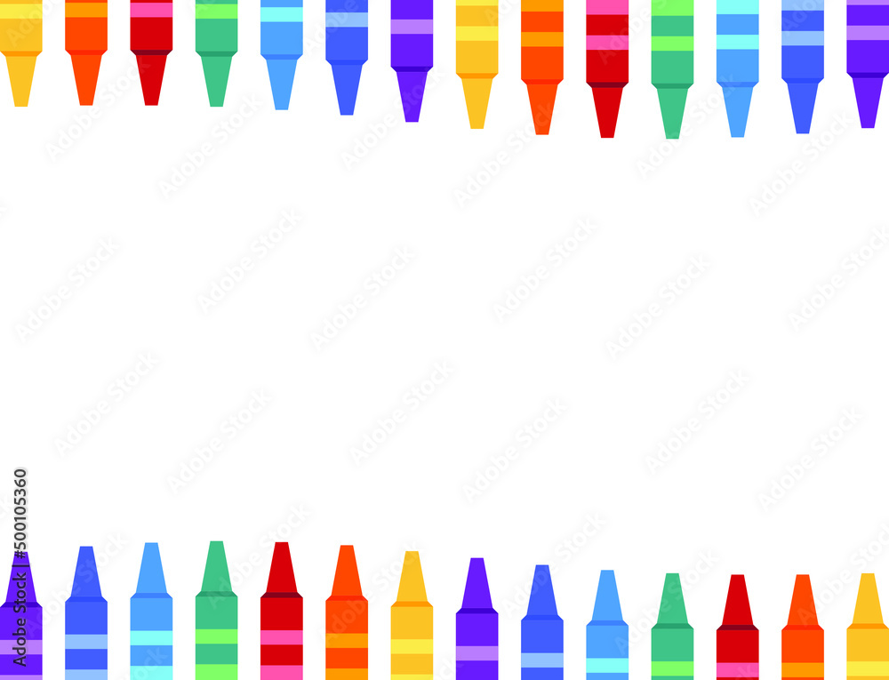 2 rows of a colorful crayons that have the rainbow colors