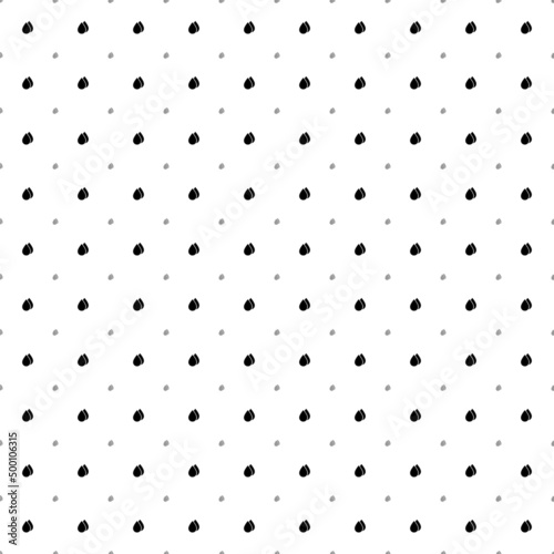 Square seamless background pattern from geometric shapes are different sizes and opacity. The pattern is evenly filled with small black water drop symbols. Vector illustration on white background