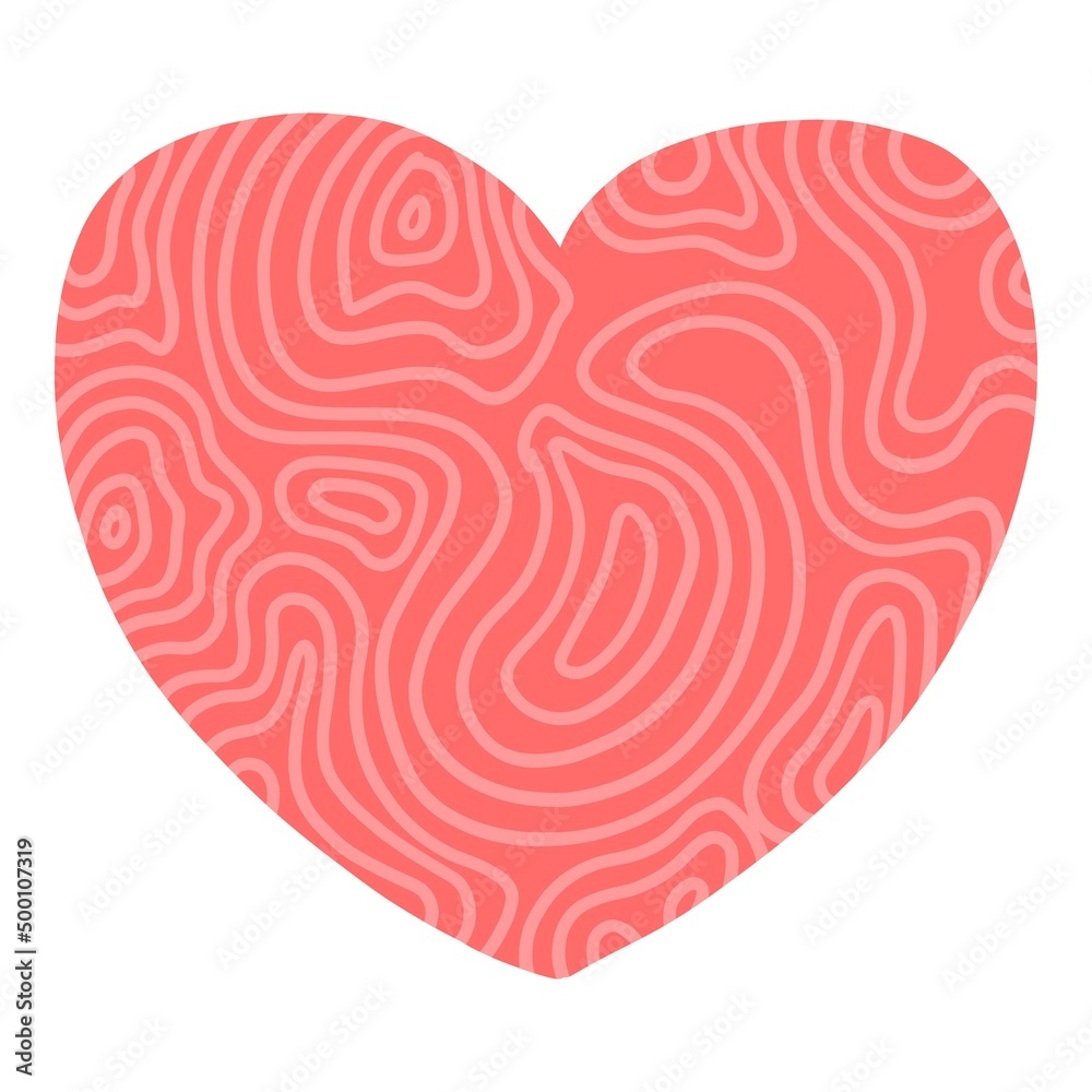 Hand drawn doodle tribal heart. Design element for Valentines day or wedding date on white background
