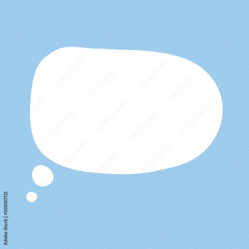 White speech bubble. Thinking balloon talks bubbling chat comment cloud comic retro shouting voice shapes isolated on blue White speech bubble. Thinking balloon talks bubbling chat comment cloud comic retro shouting voice shapes isolated on blue