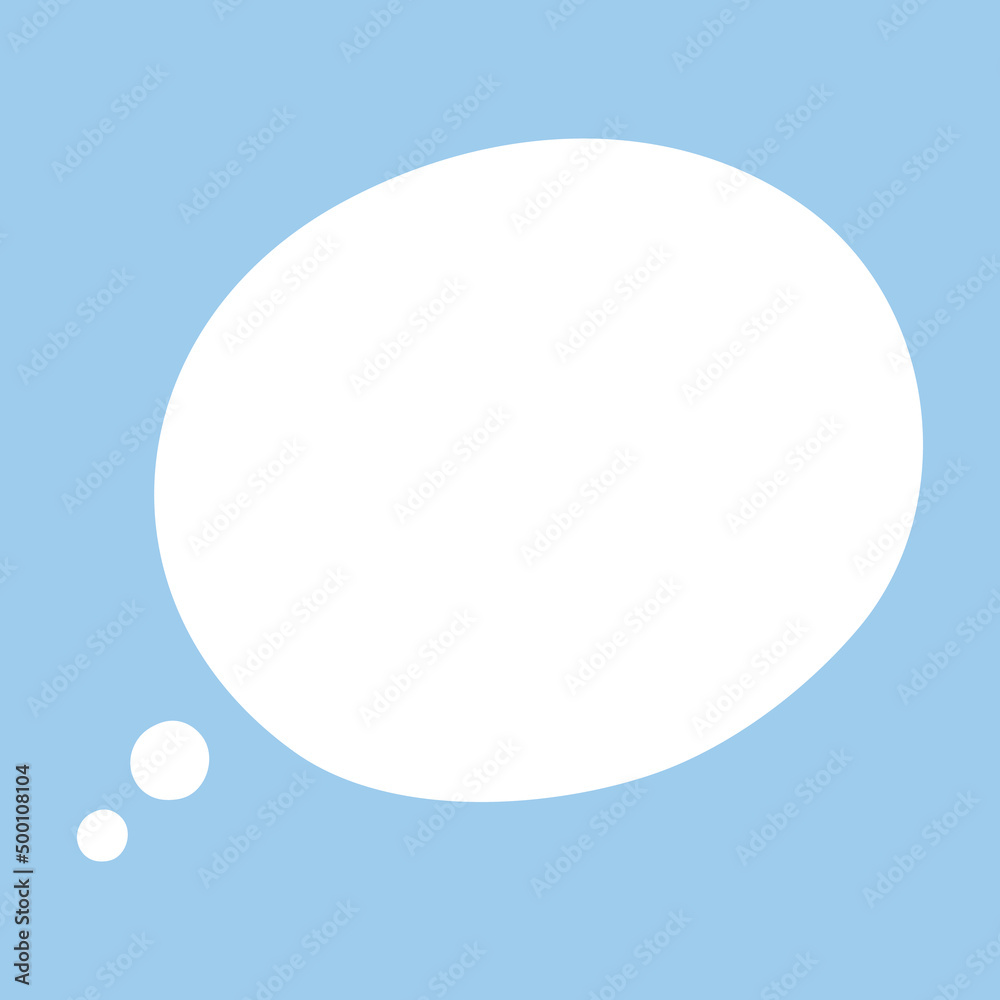 White speech bubble. Thinking balloon talks bubbling chat comment cloud comic retro shouting voice shapes isolated on blue White speech bubble. Thinking balloon talks bubbling chat comment cloud comic retro shouting voice shapes isolated on blue