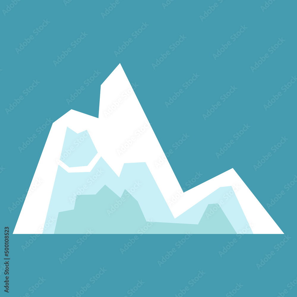 Arctic iceberg. North pole travelling, ice rock glacier mountain winter landscape element. Snow nature, melting antarctic berg vector Arctic iceberg. North pole travelling, ice rock glacier mountain winter landscape element. Snow nature, melting antarctic berg vector