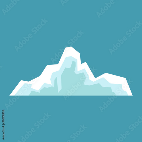 Arctic iceberg. North pole travelling, ice rock glacier mountain winter landscape element. Snow nature, melting antarctic berg vector