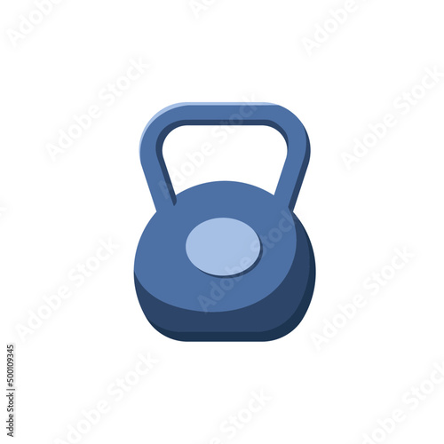 Blue Kettlebell icon. Flat illustration of kettlebell vector icon for web design. Isolated