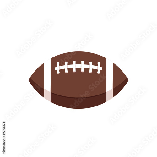 American football icon in flat style. Dark brown rugby ball isolated vector template