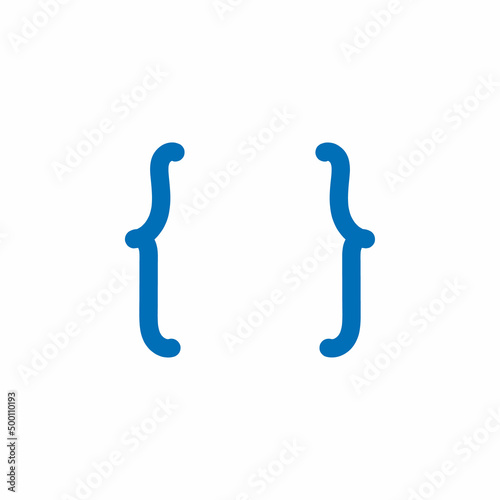 Hand drawn braces or curly brackets vector illustration