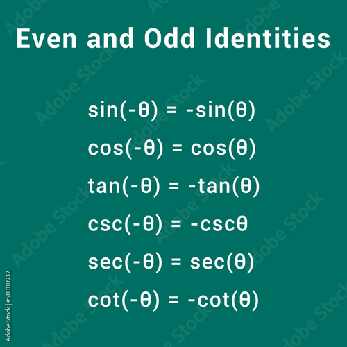 even and odd identities trigonometric functions