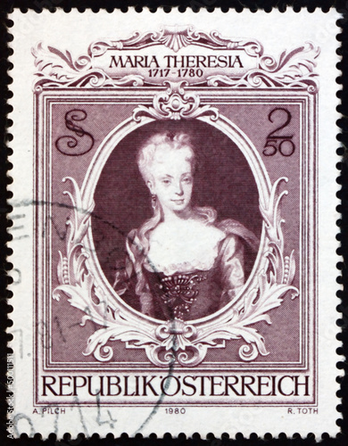 Postage stamp Austria 1980 Maria Theresa, Empress of Austria photo