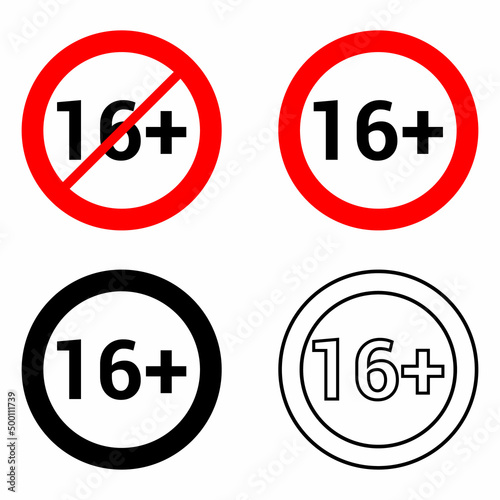 Free Download 
16 Sixteen plus round sign vector illustration isolated on white background
 - GFXLoad