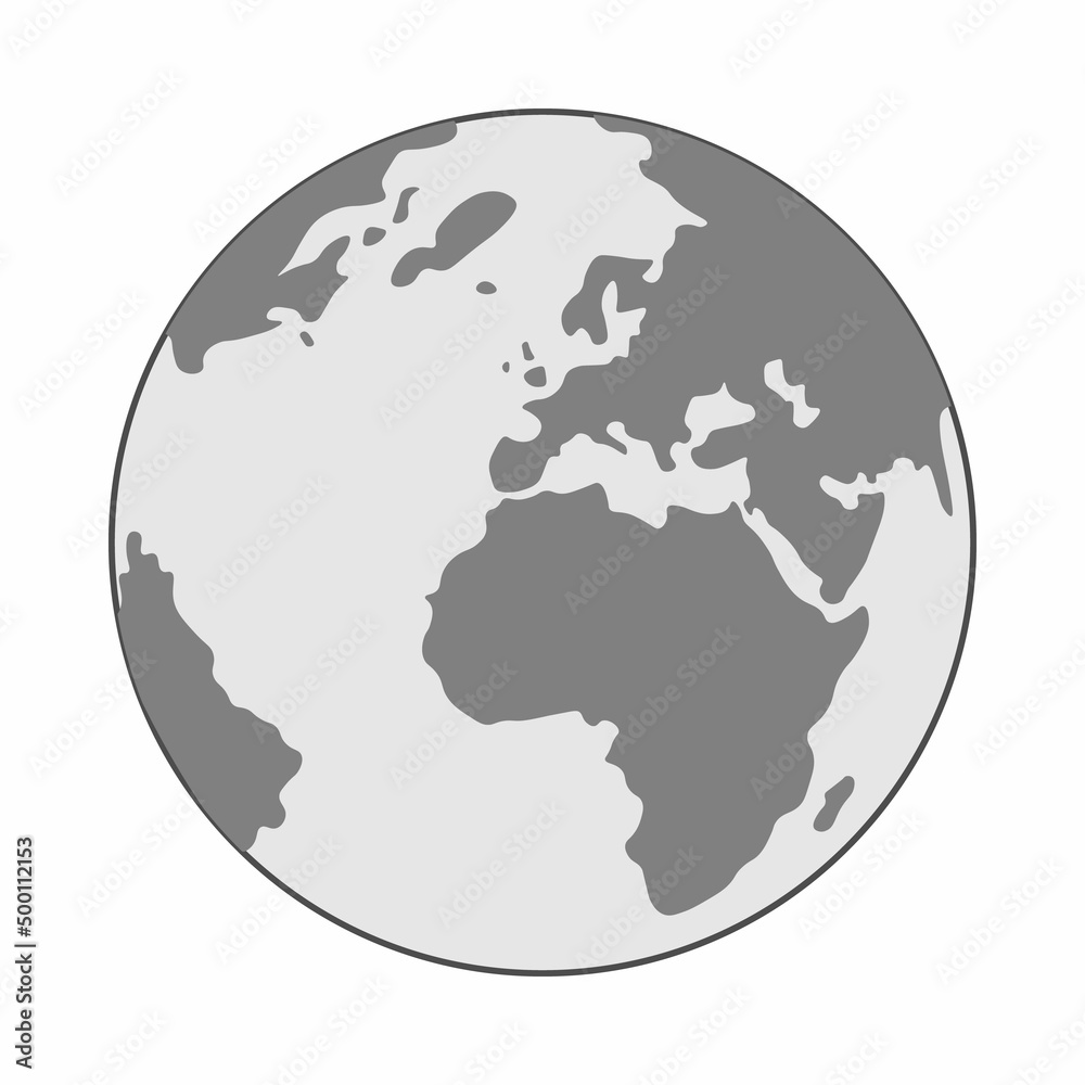 grey earth globe vector image illustration on white background