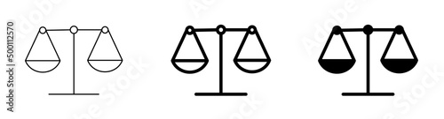 Waga- ikona wektorowa. Symbol sprawiedliwość.