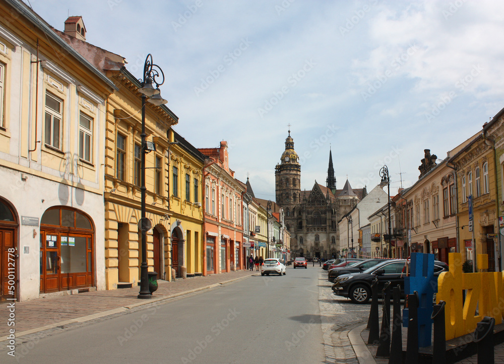 Historical buildings in Old Town of Kosice, Slovakia
