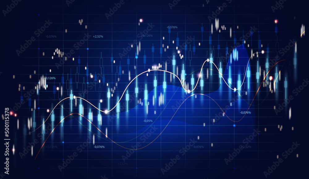 Graph of price growth and indicators. Growth of business indicators, high profit