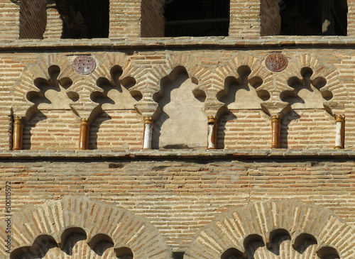 Church of Santo Tome. Historic city of Toledo. Spain.
View of the bell tower. Islamic Mudejar art of the 13 century.  photo