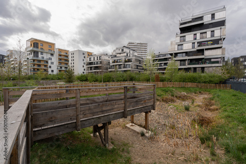 Fotografie Gennevilliers, France - 04 06 2022: Eco-neighborhood