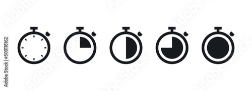 Countdown timer and stopwatch symbol flat vector illustration. photo