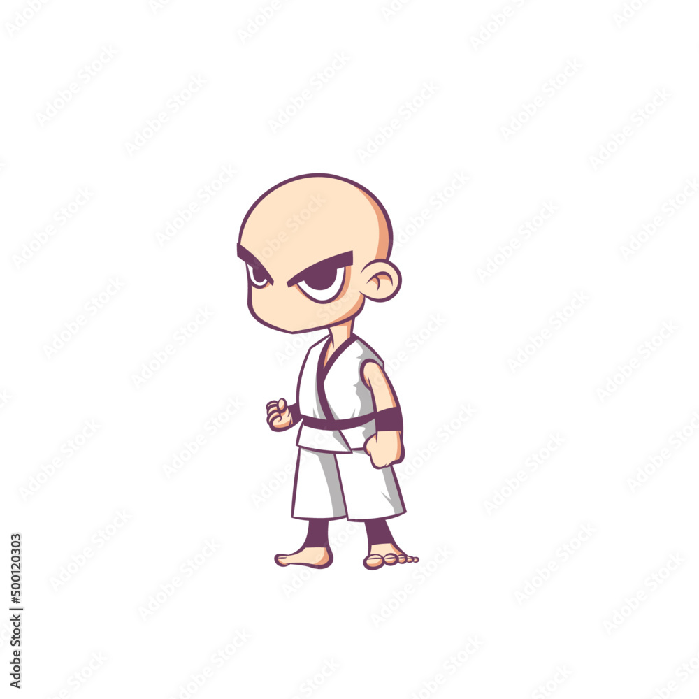 Jiujitsu mascot character or karate martial art Jiujitsu mascot character or karate martial art