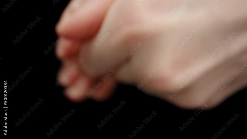 I rub the antiseptic gel on my hands. Dolly slider extreme close-up. Laowa Probe I rub the antiseptic gel on my hands. Dolly slider extreme close-up. Laowa Probe