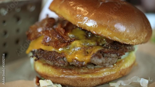 Bacon burger and fries