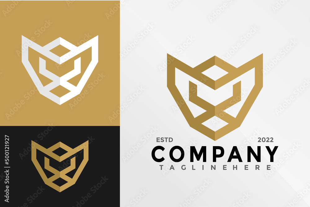Lion Cube Logo Design Vector illustration template Lion Cube Logo Design Vector illustration template