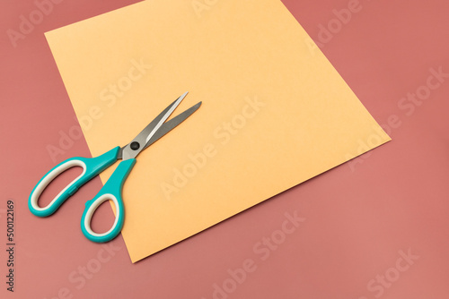 Open scissors and paper