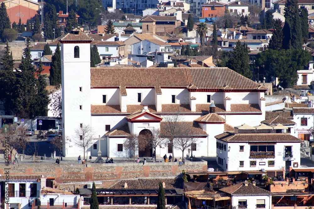 vue aérienne de Grenade en Andalousie et du quartier de l'Albayzin (Albaicin) quartier de la ville blanche dans le sud de l'Espagne