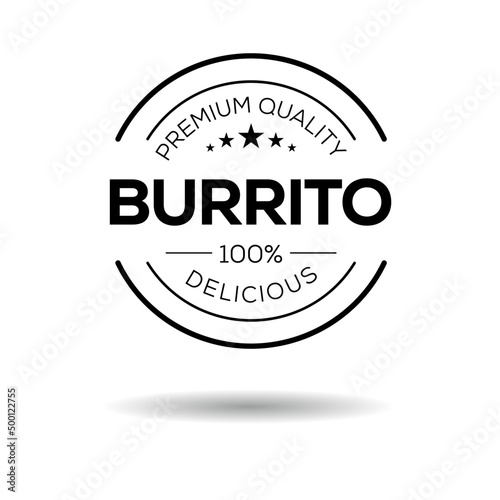 Creative (Burrito) logo, Burrito sticker, vector illustration.