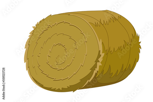 Haystack isolated on white. Agricultural element. Straw.