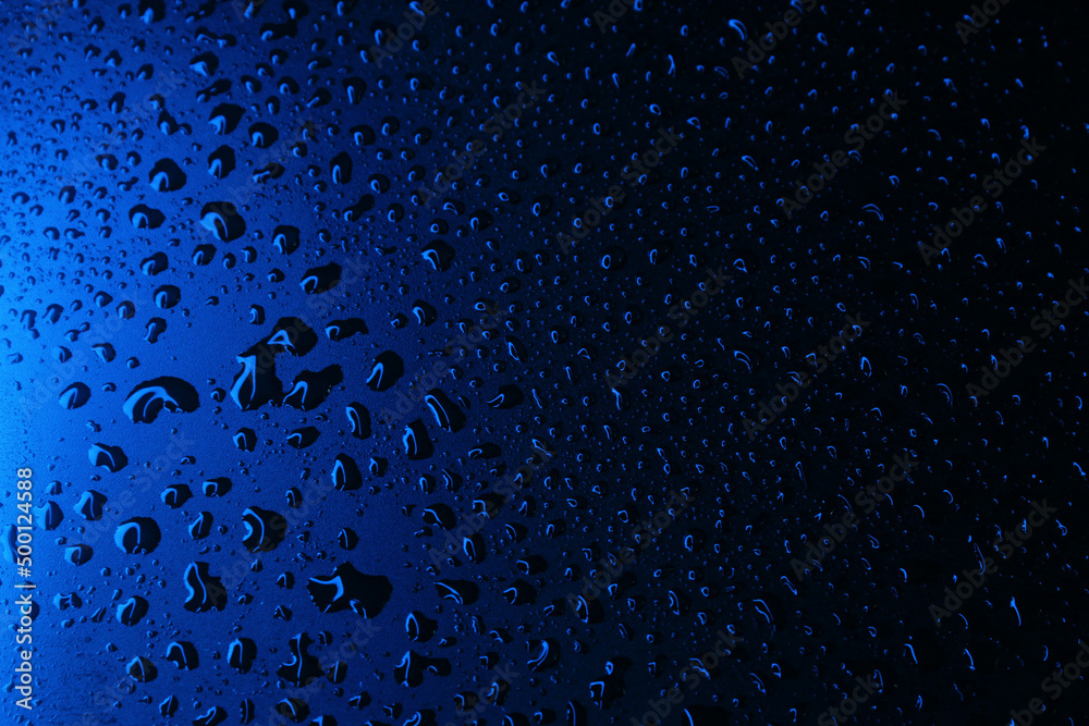 abstraction of a bokeh water drop blue blurred