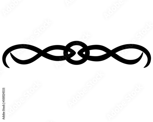 Divider or border in the form of a Celtic ornament - vector silhouette element for decoration and design. Ornament for divider or border