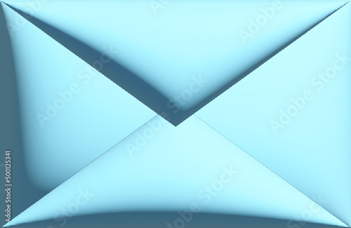 Blue envelope 3d. Vector illustration. Mail or letter