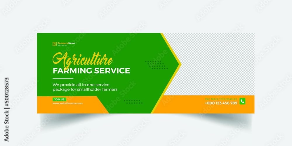 Agriculture and farming service facebook cover social media post and web banner template