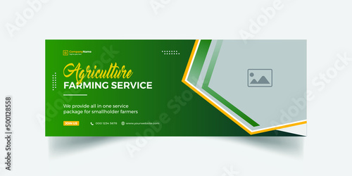 Agriculture and farming service facebook cover social media post and web banner template