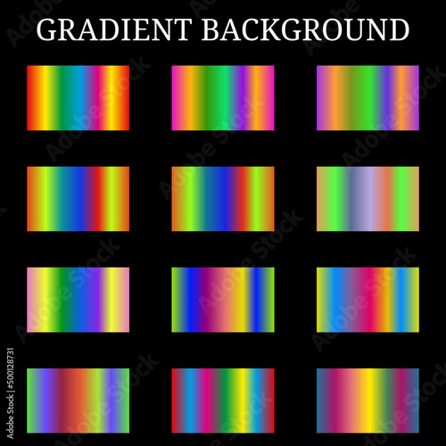 gradient multicolor color palette set
