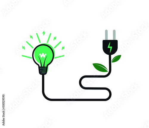 Green energy logo vector design template.
