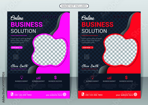 Modern digital marketing solution and corporate business flyer design template