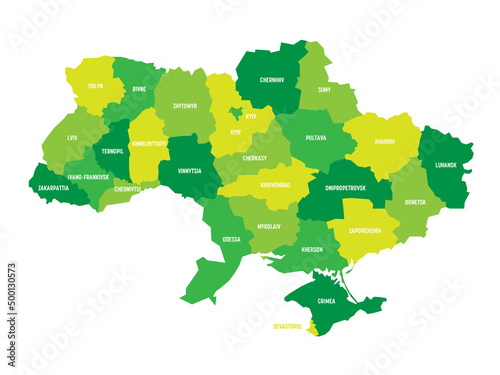 Ukraine - administrative map of oblasts