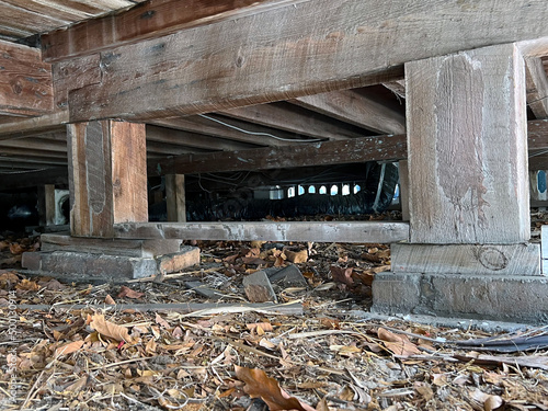 Crawl Space with concrete supports under Florida house.