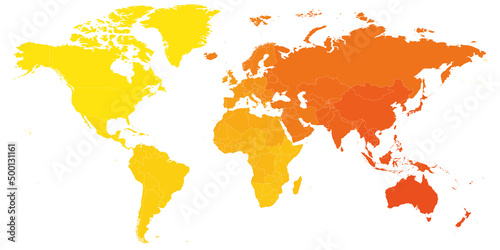 Colorful political map of World