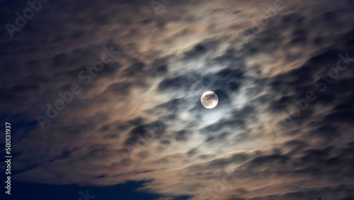 Nature Full Moon Cloud Bright Glowing