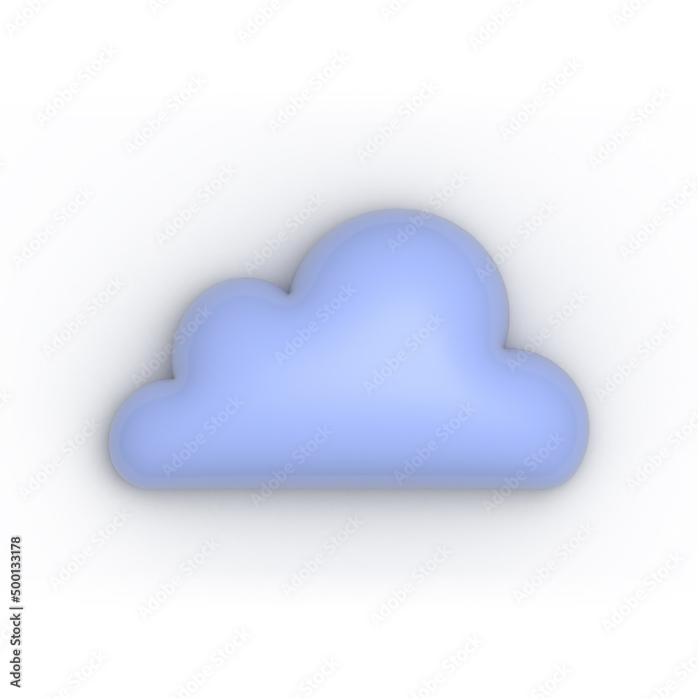 Cartoon cloud. Cloudy weather icon isolated on a white background. 3D rendering. Cartoon cloud. Cloudy weather icon isolated on a white background. 3D rendering.