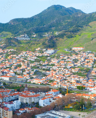 Madeira coast town skyline ...