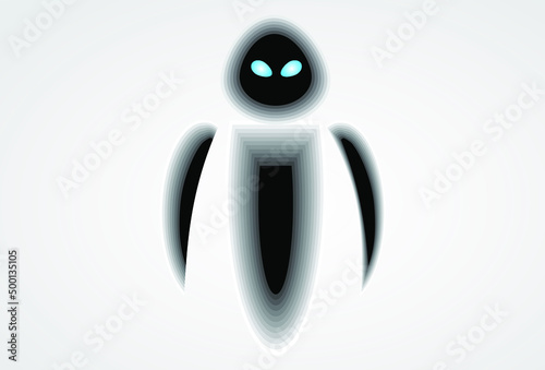 3d person with a smile. simple luxury robot in the wold. busines, background, banner, icon ilustration