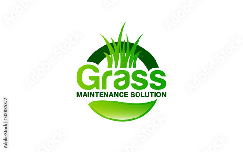 Illustration vector graphic of grass, lawn care, landscape concept logo design template