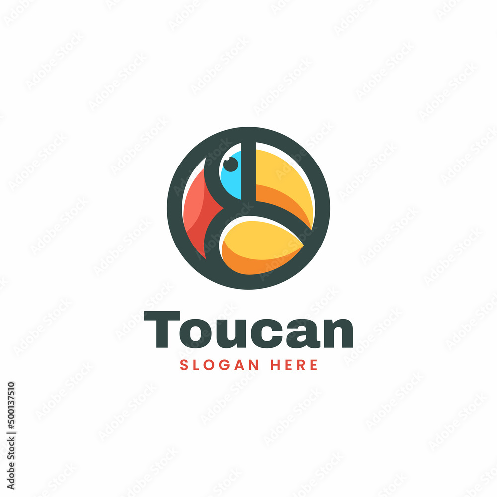 Vector Logo Illustration Toucan Simple Mascot Style