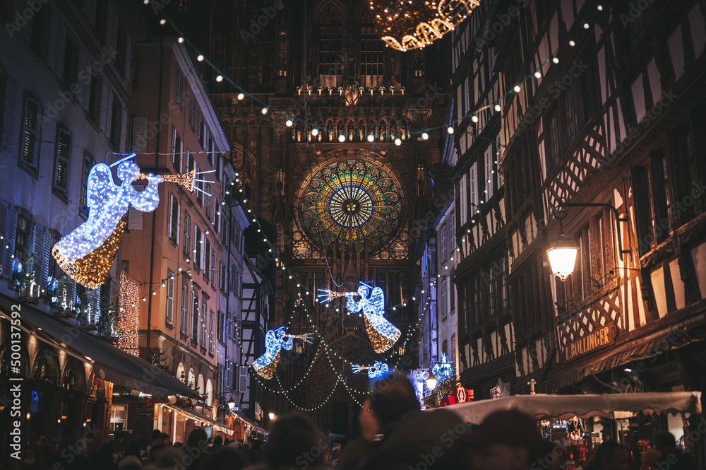 Strasbourg christmas market, cathedral
