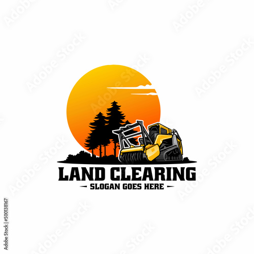 forestry mulching machine illustration vector	