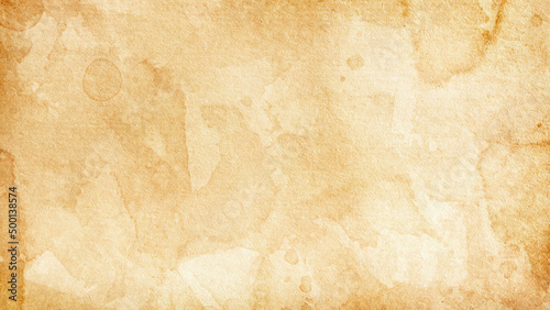 Texture of old paper covered with stains