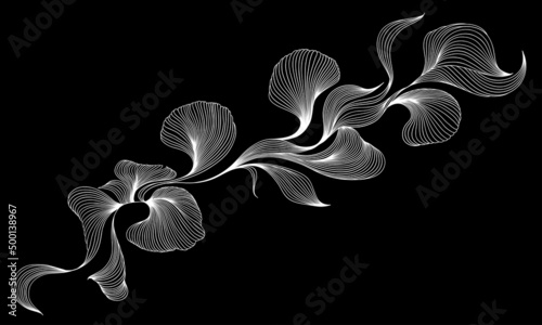 Elegant abstract background with dynamic linear waves. Vector hand drawn illustration in minimalistic linear style.