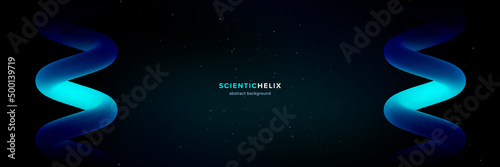Fototapeta Naklejka Na Ścianę i Meble -  Abstract technology helix shape vector banner. Scientific medical research abstract illustration with blur effect.